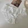 Braguitas de Encaje Francés para Mujer Cintura Media Deseo Puro Transparentes Sedas y Satenes Malla Braguitas Blancas Estilo Femenino Estilo Delgado de Verano