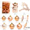 Decorações de Bolas de Natal em Estoque, Pacote de Presente com Bolas Brilhantes, Decorações de Janela, Bolas Penduradas Pintadas, Conjunto de 30 Peças, Enfeites de Árvore de Natal