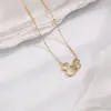 Hebilla de Doble Anillo Lijia Calabaza Incrustada con Diamantes, Brillante, Moderno, Lujo Accesible, Gama Alta, Larga Duración Cadena para Clavícula Joyería para Mujer
