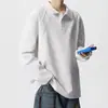 Camisa Polo Outono Estilo Coreano Retrô Americano 2026 Par Simples Versátil Casual Pulôver