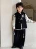 Chal para Niños 2026 Primavera Nuevo Estilo Cuello Alto Bordado Superior Tendencia Estilo Chino Conjunto Infantil Ropa Infantil Mayoreo