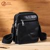 Bolso bandolera de piel curtida vegetal personalizado de fábrica para niño, moderno y elegante bolso de hombro para hombre, bolso de piel auténtica para hombre, bandolera para hombre.