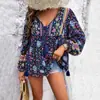Estación Independiente Europea y Americana de Mujeres Diyun Comercio Exterior Transfronterizo Camisa de Manga Larga Estampada de Vacaciones de Ocio Primavera y Verano 2024