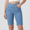 Estilo Verano 2026 Tejido Elástico Vaquero Shorts de Mujer de Cintura Alta Ajustados Adelgazantes Shorts de Mezclilla para Mujer