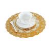 Mantel individual posavasos al por mayor estilo europeo dorado PVC tapete para maceta aislamiento térmico desechable mantel individual occidental tapete para mesa de té tapete para olla jarrón redondo