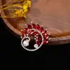 Broche de Alta Gama para Mujer de Moda Japonesa y Coreana Transfronteriza, Hebilla de Bufanda con Pedrería, Hebilla Antiexposición, Pin de Broche de Cristal, Accesorios para Traje