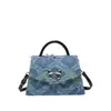 Bolsas Nova Bolsa de Mão em Jeans 2024 Nova Moda Outono e Inverno Feminina Bolsa de Ombro Transversal Quadrada Pequena de Alta Qualidade