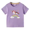 2023 Nueva Camiseta de Verano de Manga Corta con Unicornio para Niños Ropa Infantil Camiseta Básica para Niñas Camiseta de Media Manga para Bebé Top Infantil