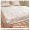 Conjunto de lençóis de cama espessos, estampados, de três peças, com textura tridimensional de veludo de leite, adequado para dormitórios estudantis, protetor de colchão tamanho solteiro 0,9m