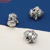 Accesorios de colgante de plata de ley 99 pies plata diamante mortero calabaza valiente accesorios retro hacer viejo 3D plata dura material DIY