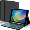 Funda protectora para tableta iPad Pro de 110,9,7 pulgadas, con teclado Bluetooth retroiluminado colorido desmontable y ranura para lápiz, funda de cuero