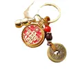 Llavero de Moneda de los Cinco Emperadores de Latón con Zodiaco y Bendición del Oficial Celestial, Colgante para Llave Giratorio de Bendición del Oficial Celestial de Cobre de Imitación, Más Vendido en Atracciones Turísticas