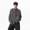 Suéter Cardigan Novo Estilo Outono e Inverno 2026 Retrô Americano Casual Estilo Preguiçoso Gola V Malha Jaqueta Masculina Cor Lisa