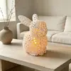 Linterna del Festival de Medio Otoño Impresa en 3D Conejo Hueco Luz Nocturna Adorno Translúcido Luz de Ambiente para Dormitorio Decoración de Escritorio Festiva