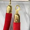 Lanyard para Poste de Barrera, Cuerda de 1.0m para Barrera de Fila, Cuerda de Terciopelo Roja, Valla de Advertencia de Aislamiento, Cuerda de Terciopelo para Poste de Barrera