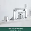 Grifo para Lavabo Juego de Cuatro Piezas Juego de Tres Piezas Tres Agujeros Cuatro Agujeros Grifo Separado para Lavabo Montado en Pared Extraíble Accesorios