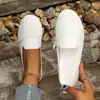 Sapatos casuais femininos respiráveis da moda de retalhos de verão, estilo coreano de tamanho grande, novos mocassins slip-on em flyknit