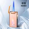 Encendedor de Inyección Directa Portátil de Moda con Patrón de Aurora Colorido de Aspecto Elegante Encendedor a Prueba de Viento de Llama Azul Regalo Venta al Por Mayor