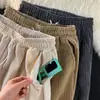 Calça de Veludo Outono e Inverno Masculina Outono Estilo Coreano Moda Elegante Caimento Largo Perna Larga Espessada Solta Reta Versátil Casual