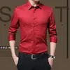 Camisa de manga larga de otoño para hombre, venta al por mayor profesional, camisa de manga larga blanca de corte entallado para hombre