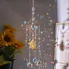 Adorno Atrapasoles de Cristal Arcoíris Soñador Hada Carrillón de Viento Alto Colgante para Habitación Balcón No