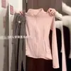 Roupa de Proteção Solar Preta Feminina Primavera Cintura Marcada Corta-Vento Jaqueta Leve Slim Fit Roupa de Yoga Top Ice Silk Amigo da Pele