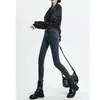 Jeans Azul Gris Mujer Cintura Alta Primavera y Otoño 2025 Nuevos Leggings Ajustados Elásticos Adelgazantes