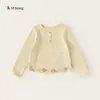 Ropa para Niños Bangxuan Dulce Floral Ropa Interior para Niños Pequeños Primavera y Otoño Cuello Redondo Top para Niños Estilo Fresco Camiseta de Manga Larga para Niñas