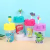 Taza con pajita de impresión de dibujos animados para niños, taza de plástico de protección ambiental, taza de plástico portátil para exteriores de gran capacidad, taza de agua de moda para niños
