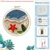 Kit de Bordado Punto de Cruz com Fio Fino Verão Litoral Conjunto de Artesanato DIY para Crianças Bordado Simples para Iniciantes