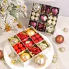 Caja de Regalo de Juego de Bolas de Navidad Nuevas Transfronterizas Plástico de Forma Especial Pintado Creativo Bola Colgante Galvanizada Decoración de Árbol de Navidad Colgante