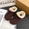Pantuflas Boken para Mujer con Felpa Plus 2026 Nuevas de Cordero Perezoso Punta Cerrada Medias Pantuflas Otoño/Invierno Pantuflas de Algodón con Piel Suela Gruesa