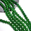 Cuentas de cristal de 10 mm color jade imitación, pulsera tejida a mano con agujero pasante, collar, joyería de moda DIY, cuentas sueltas, accesorios