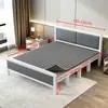 Cama plegable con estructura de hierro para uso doméstico, siesta individual, cama doble portátil con estructura de hierro, cama simple de tablero duro, tipo económico