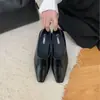 Novedad Moda Primavera y Verano Estilo Europeo y Americano Piel de Cera de Abeja Patrón de Cebra Punta Cuadrada Profunda Mocasines Zapatos de Moda para Mujer