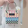 Ins Celebridade da Internet Tailândia Chiang Mai Férias Lazer Bolsa Artesanal Rattan Tecido Bolsa Feminina Cesta de Vegetais Bolsa de Mão