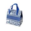 Bolsa desechable no tejida con aislamiento de papel de aluminio para llevar, patrón, bolsa de aislamiento, embalaje sellado, a prueba de aceite, impermeable, estampado