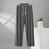 Pantalones atléticos de talla grande para hombre, corte ajustado, pantalones de pijama de modal para verano, pantalones casuales finos y holgados para hombre, para usar en casa