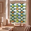 Película electrostática para vidrio con coloridas pegatinas decorativas de flor de papel de ventana láser 3D para puertas de vidrio de baño y cocina, pegatinas de ventana sin adhesivo que protegen la privacidad