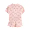Ropa Europea y Americana de Mujer Transfronteriza, Artículo de Moda Más Vendido en Aliexpress, Top de Lunares con Cuello Mandarín y Abertura