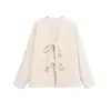 Popular Zr de Aliexpress Transfronterizo Ropa para Mujer Exportación Ropa para Mujer al por Mayor Otoño con Cordones Ajustables Chaqueta de Lana de Manga Larga
