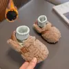 Zapatos de Algodón para Niñas Zapatos Peludos 2026 Otoño/Invierno Nuevo Estilo Zapatos Cálidos de Felpa para Bebé Estilo Coreano Superficie de Terciopelo Zapatos Casuales para Niños Pequeños