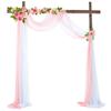 Arco de Velos de Boda Decoración Set de 2 Piezas Diseño de Lugar de Boda al Aire Libre Cortina de Tela Colgante Decoración de Boda