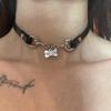 Collar Choker de Cuero con Cabeza Estilo Diablo Spice Girl para Mujer 2025 Nuevo Estilo Personalidad Moda Cadena para el Cuello Anillo para el Cuello Tendencia