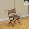 Cadeira dobrável para varanda para uso doméstico, pequena cadeira de vime com encosto para lazer preguiçoso, banquinho individual para exterior, conjunto de mesa e cadeira