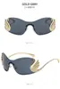 Gafas de Sol Sin Marco Black Swan Moda Femenina Trendy Europea y Americana Lujo Ligero Vacaciones Gafas de Sol de Gama Alta