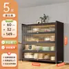 Gabinete de almacenamiento de acero para cocina del hogar, gabinete de almacenamiento multifuncional para electrodomésticos, gabinete multicapa de pie con puertas, gabinete a prueba de polvo integrado
