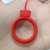 Anillo de silicona con forma de oso joya, cordón para teléfono móvil, llavero con disco U, colgante de silicona, cordón de silicona