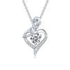 925 Sterling Silver Heart-Shaped Rose Pingente Colar Clavícula Pescoço Cadeia Mosan Diamante Pingente Acessórios de Alta Qualidade Sentido