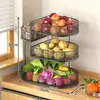 Artefacto de Almacenamiento de Cocina Cesta de Almacenamiento de Verduras Cesta de Verduras para Encimera Estante de Escritorio Piso Verduras Cebolla Jengibre Ajo Extraíble